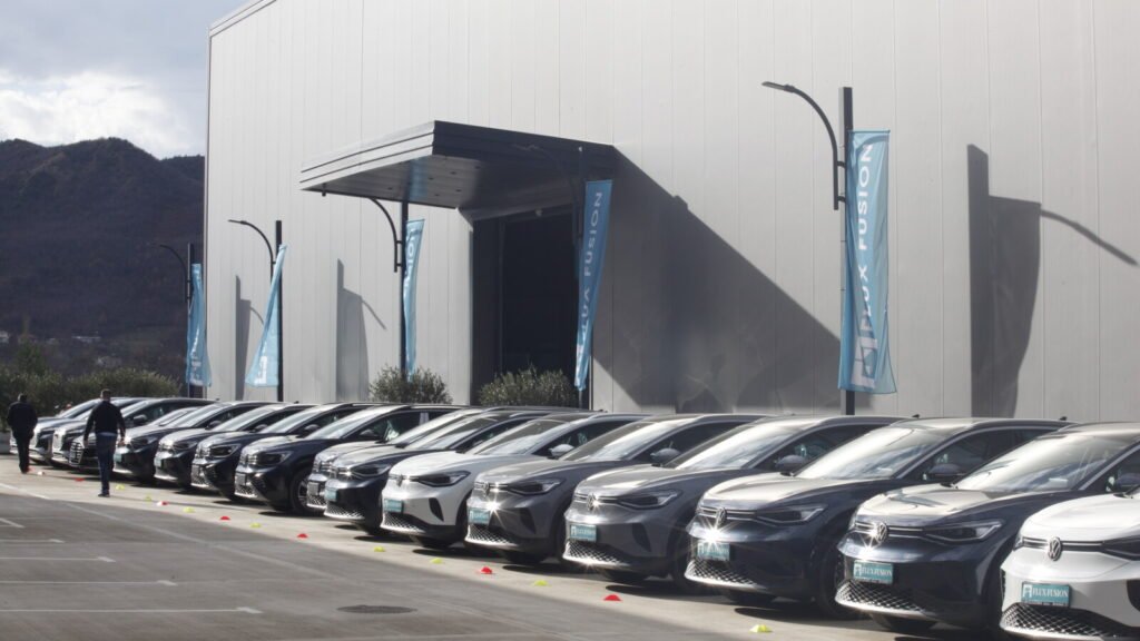 Vehicles displayed for overseas sales