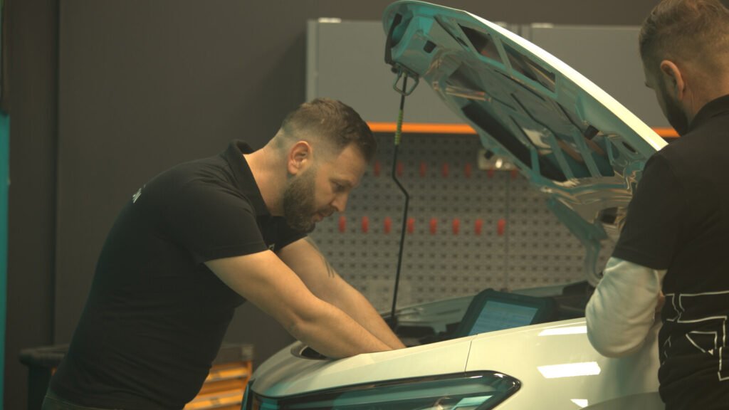 Vehicle engine bay inspection and service