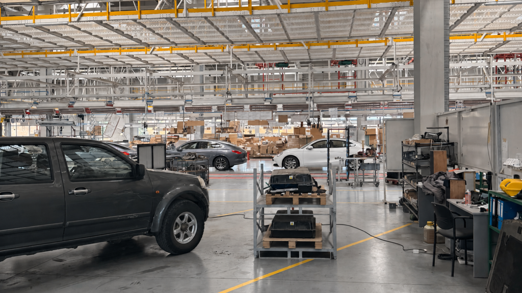 European KD assembly plant production line